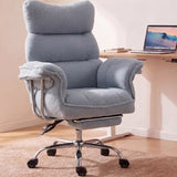 CoziDesk — Oversized Teddy Fleece Reclining Office Chair with Footrest