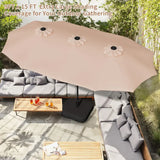 ShadeSpan — 15ft Double-Sided Rectangular Patio Umbrella with Base & Crank Handle (UV & Weather Resistant)