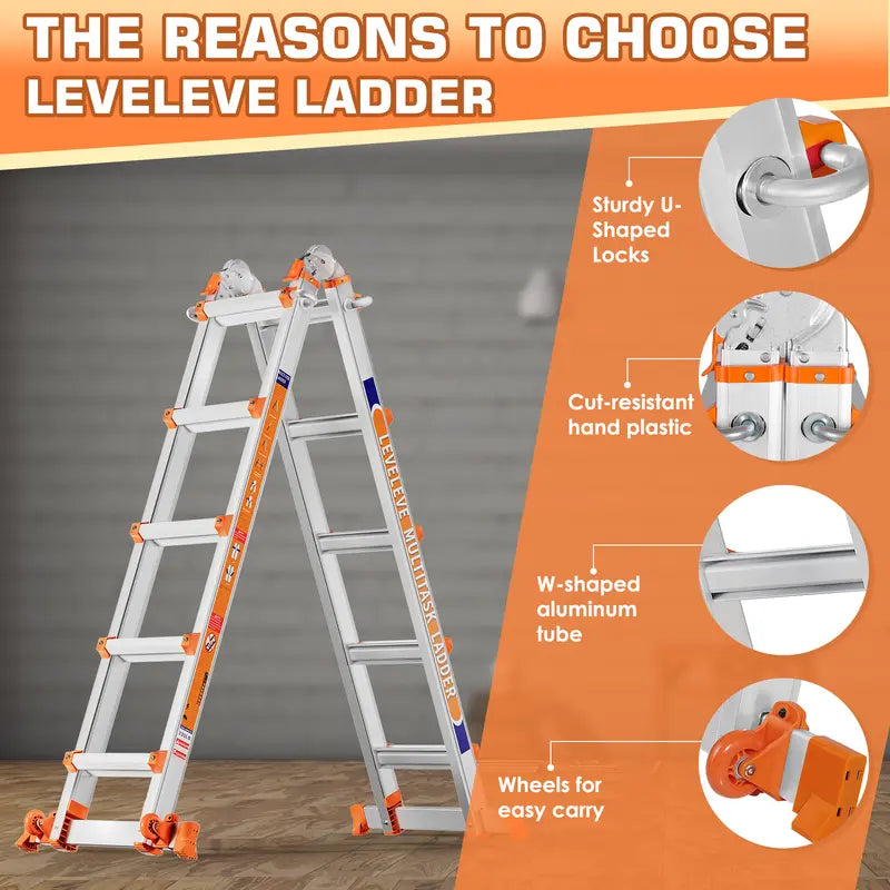 ClimbFlex — 20.5ft Telescoping Ladder with 330lb Capacity