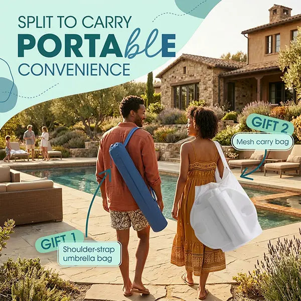 PoolBar — Floating Pool Umbrella with Built-In Bar, 6 Cup Holders & Phone Stand (Shade + Drinks in One)