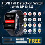 FitVII®  PulseMax Fall Detection Watch With Blood Glucose+Blood Presssure Monitoring+Calls -🎁Free Straps