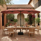 ShadeSpan — 15ft Double-Sided Rectangular Patio Umbrella with Base & Crank Handle (UV & Weather Resistant)