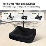 SolarSpan — 15ft Double-Sided Patio Umbrella with Solar LED Lights & Weighted Base Included