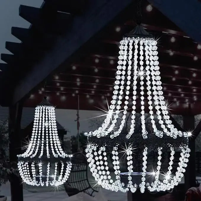 LumeVine — Solar Crystal Chandelier for Garden & Patio (28")