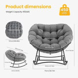 NestRock — Oversized Egg Rocking Chair with 5.5" Thick Cushion (Holds 450lbs)