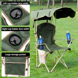 ShadeMate — Folding Outdoor Chair with Built-In Adjustable Sun Canopy & Dual Cup Holders