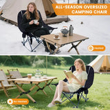 NestRock — XXL Padded Folding Rocking Chair with Insulated Cooler Pocket & Cup Holder (Holds 400lbs)
