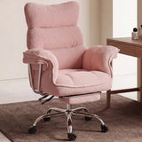 CoziDesk — Oversized Teddy Fleece Reclining Office Chair with Footrest