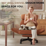 NestChair — Oversized Reclining Cross-Legged Office Chair with Footrest & Pocket Spring Seat