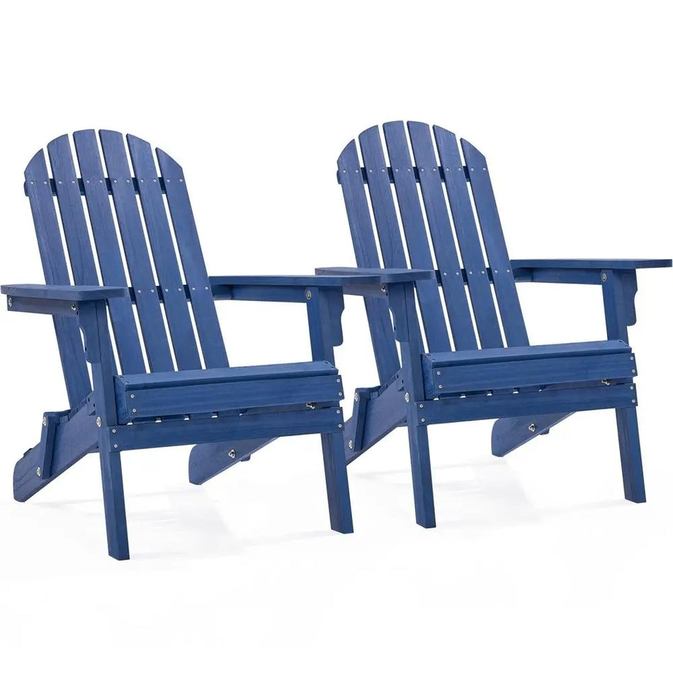 TimberSeat — Set of 2 Solid Wood Folding Adirondack Chairs (Weather-Resistant, 300lb Capacity)