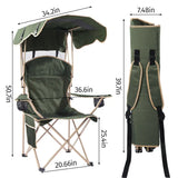 ShadeMate — Folding Outdoor Chair with Built-In Adjustable Sun Canopy & Dual Cup Holders