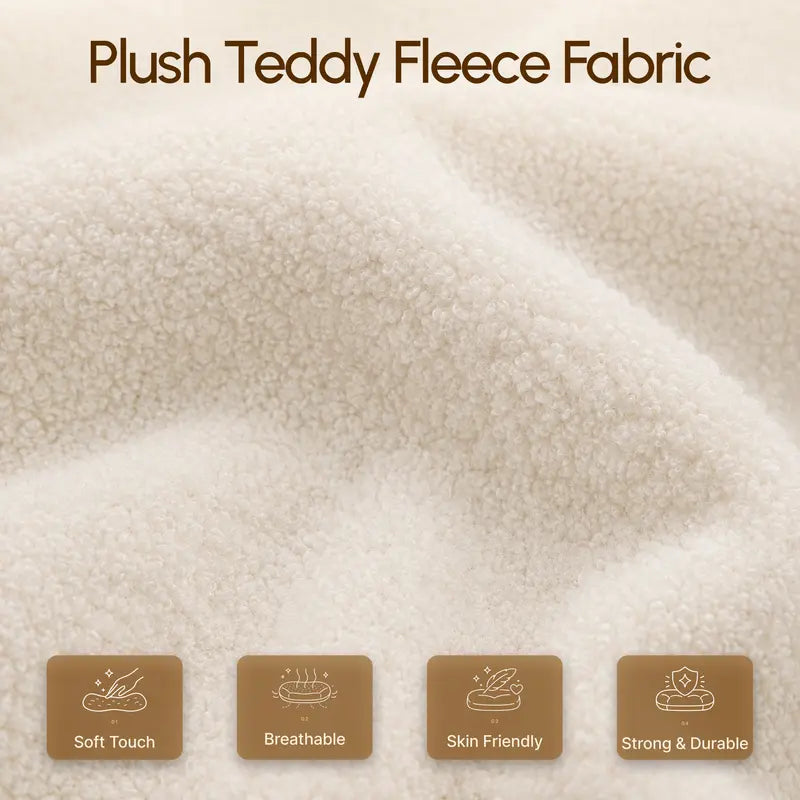 CoziDesk — Oversized Teddy Fleece Reclining Office Chair with Footrest