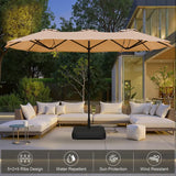 ShadeSpan — 15ft Double-Sided Rectangular Patio Umbrella with Base & Crank Handle (UV & Weather Resistant)