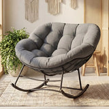 NestRock — Oversized Egg Rocking Chair with 5.5" Thick Cushion (Holds 450lbs)