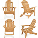TimberSeat — Set of 2 Solid Wood Folding Adirondack Chairs (Weather-Resistant, 300lb Capacity)