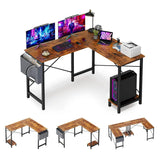 CornerCraft — L-Shaped Office Desk with CPU Stand & Storage Bag