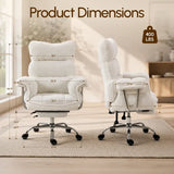 CoziDesk — Oversized Teddy Fleece Reclining Office Chair with Footrest