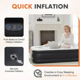 AirRise — Self-Inflating Air Mattress with Built-In Pump, Double Height & Non-Slip Bottom (Holds 660lbs)