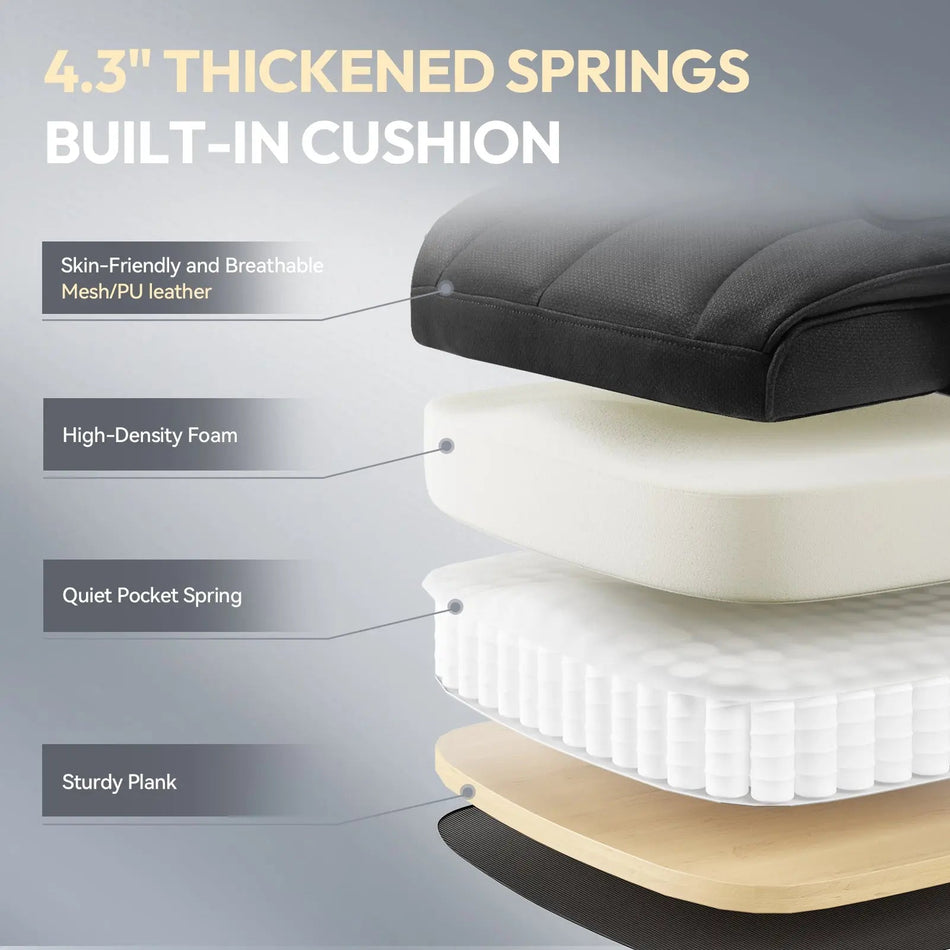 CurveThrone — Big & Tall Ergonomic Office Chair with Pocket Spring Lumbar Support
