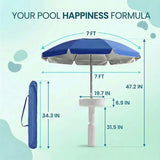 PoolBar — Floating Pool Umbrella with Built-In Bar, 6 Cup Holders & Phone Stand (Shade + Drinks in One)