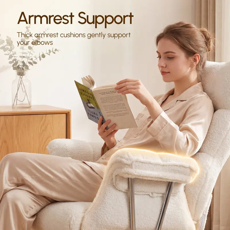 CoziDesk — Oversized Teddy Fleece Reclining Office Chair with Footrest