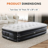 AirRise — Self-Inflating Air Mattress with Built-In Pump, Double Height & Non-Slip Bottom (Holds 660lbs)