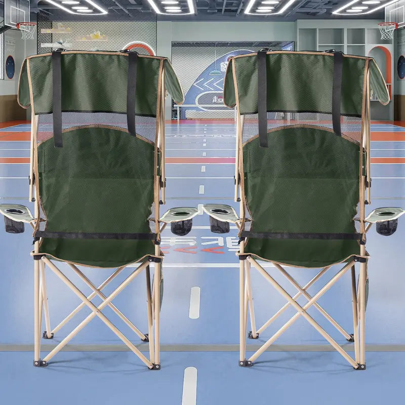 ShadeMate — Folding Outdoor Chair with Built-In Adjustable Sun Canopy & Dual Cup Holders