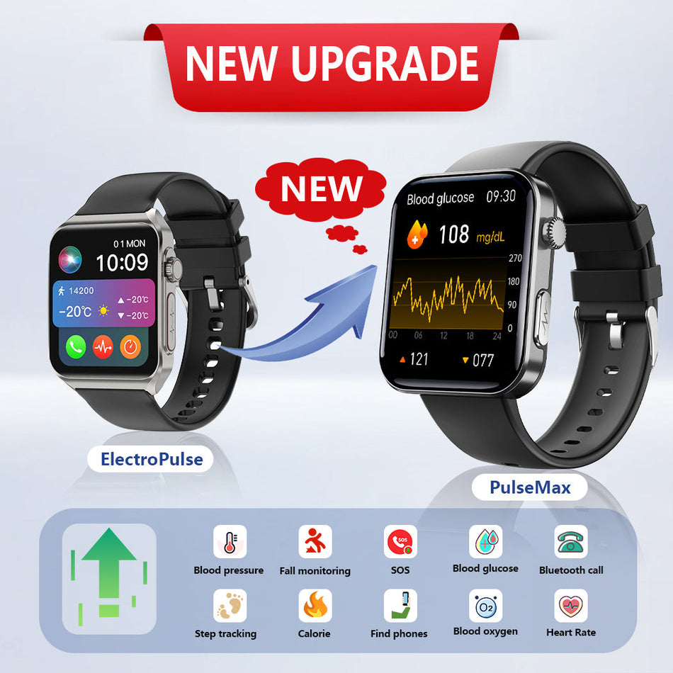 FitVII®  PulseMax Fall Detection Watch With Blood Glucose+Blood Presssure Monitoring+Calls -🎁Free Straps