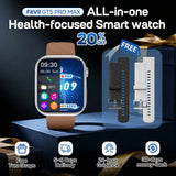 FitVII® GT5 Pro Max All-in-one Health Watch With Blood Pressure + EKG + Heart Rate + Temperature + Stress + Exercise + Blood Oxygen + Sleep + Uric Acid + Blood Fat Monitoring 2026-9 Colors with Gift Straps