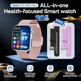 FitVII® GT5 Pro Max All-in-one Health Watch With Blood Pressure + EKG + Heart Rate + Temperature + Stress + Exercise + Blood Oxygen + Sleep + Uric Acid + Blood Fat Monitoring 2026-9 Colors with Gift Straps