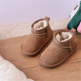Baby & Toddler Winter Snow Boots – Warm Plush-Lined Mini Boots in Brown & Black