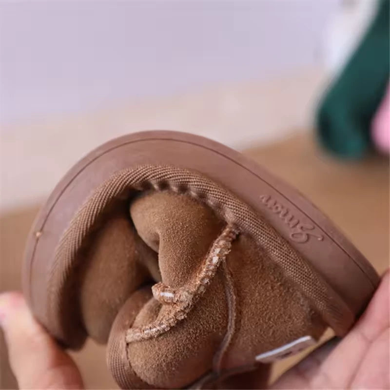 Baby & Toddler Winter Snow Boots – Warm Plush-Lined Mini Boots in Brown & Black