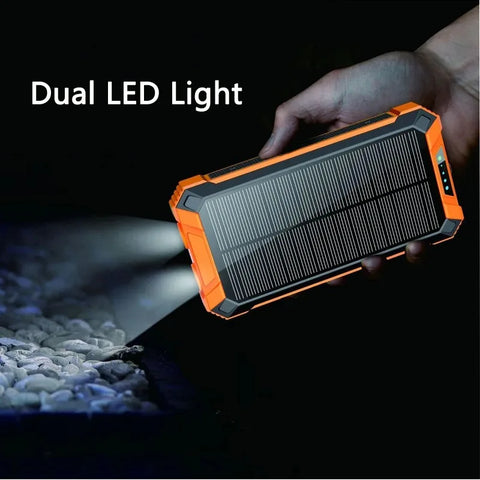 Waterproof Outdoor Solar Power Bank - 30000mAh