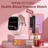 FitVII® GT5 Pro Max All-in-one Health Watch With Blood Pressure + EKG + Heart Rate + Temperature + Stress + Exercise + Blood Oxygen + Sleep + Uric Acid + Blood Fat Monitoring 2026-9 Colors with Gift Straps