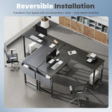 CornerCraft — L-Shaped Office Desk with CPU Stand & Storage Bag