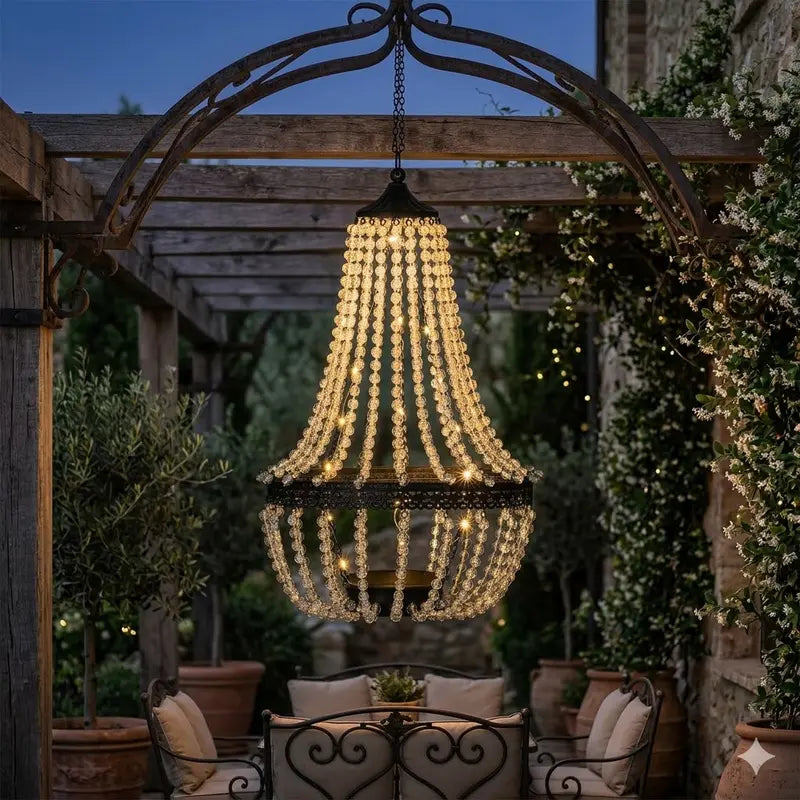 LumeVine — Solar Crystal Chandelier for Garden & Patio (28")