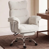 CoziDesk — Oversized Teddy Fleece Reclining Office Chair with Footrest