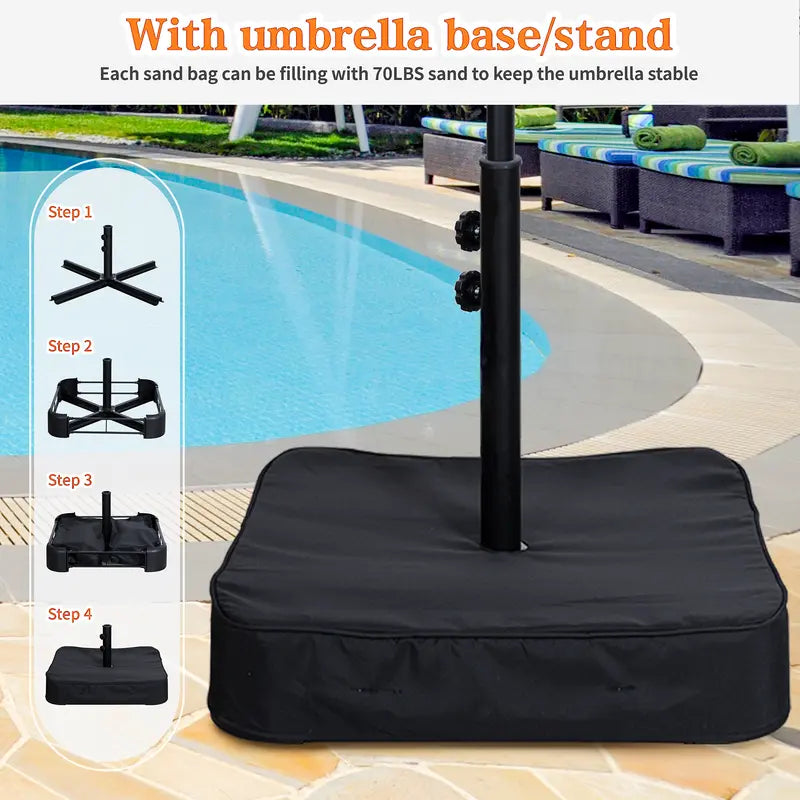 ShadeSpan — 15ft Double-Sided Rectangular Patio Umbrella with Base & Crank Handle (UV & Weather Resistant)