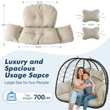 SwingNest — Double Hanging Egg Chair with 700lb Capacity & Thick Cushion (Folds Flat)