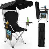 ShadeMate — Folding Outdoor Chair with Built-In Adjustable Sun Canopy & Dual Cup Holders