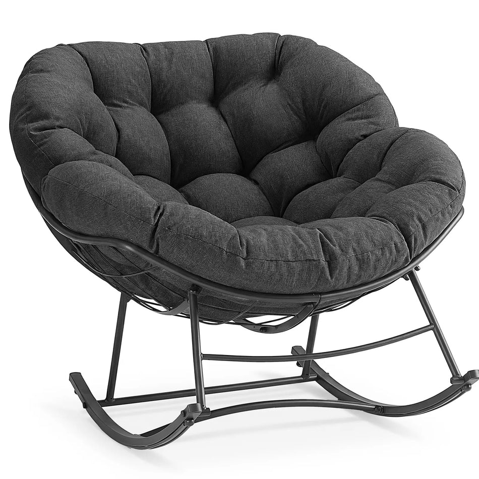 NestRock — Oversized Egg Rocking Chair with 5.5" Thick Cushion (Holds 450lbs)