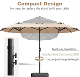 ShadeSpan — 15ft Double-Sided Rectangular Patio Umbrella with Base & Crank Handle (UV & Weather Resistant)