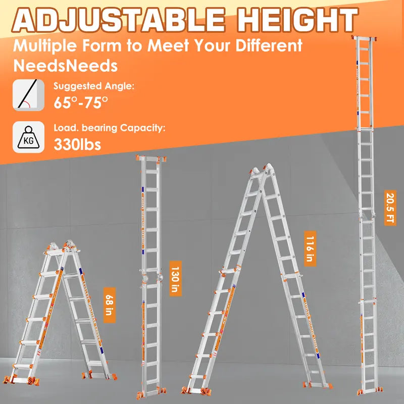 ClimbFlex — 20.5ft Telescoping Ladder with 330lb Capacity
