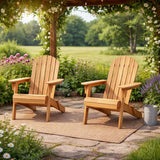 TimberSeat — Set of 2 Solid Wood Folding Adirondack Chairs (Weather-Resistant, 300lb Capacity)