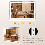 GlowFrame — Hollywood LED Vanity Mirror with 3 Color Modes & Dimmer Control