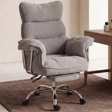 CoziDesk — Oversized Teddy Fleece Reclining Office Chair with Footrest