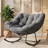 NestRock — Oversized Egg Rocking Chair with 5.5" Thick Cushion (Holds 450lbs)