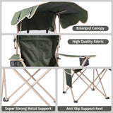 ShadeMate — Folding Outdoor Chair with Built-In Adjustable Sun Canopy & Dual Cup Holders