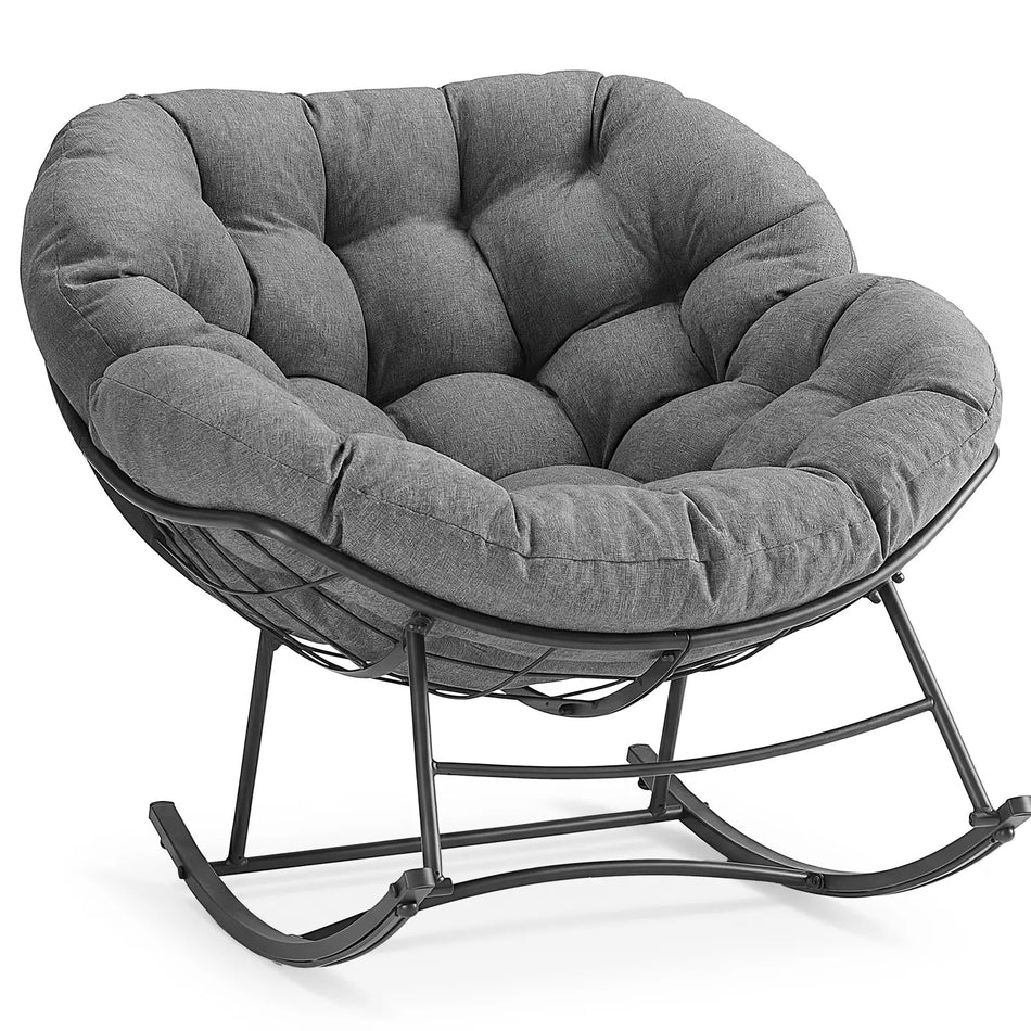 NestRock — Oversized Egg Rocking Chair with 5.5" Thick Cushion (Holds 450lbs)