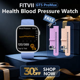 FitVII® GT5 Pro Max All-in-one Health Watch With Blood Pressure + EKG + Heart Rate + Temperature + Stress + Exercise + Blood Oxygen + Sleep + Uric Acid + Blood Fat Monitoring 2026-9 Colors with Gift Straps